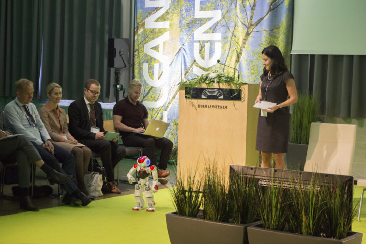 Robort walking on cleantech venture day