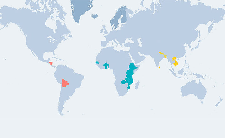 Country map of eligble countries for NCF funding