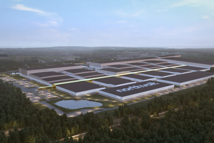 Constructed image of what the Northvolt Skellefteå factory will look like