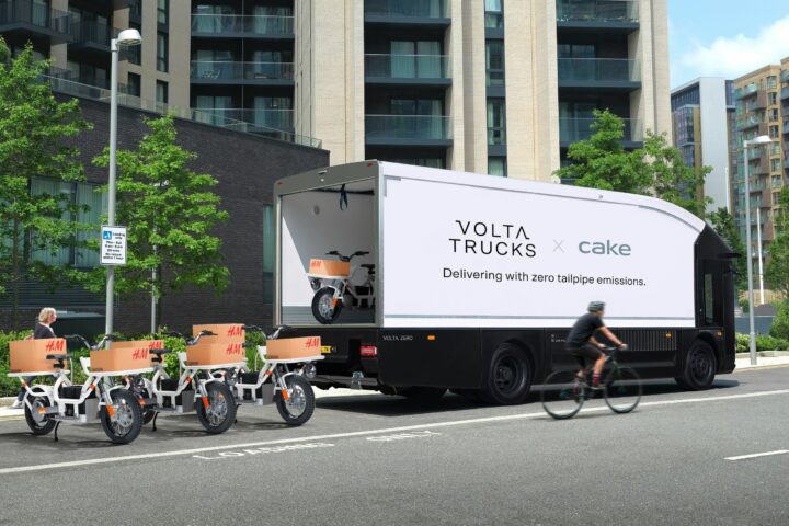 Volta Trucks vehicle and CAKE motorcycles