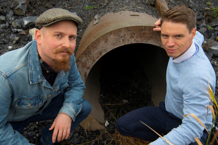 Flow Below Founders, Sebastian Ahlberg and Fredrik Sahl, by pipe
