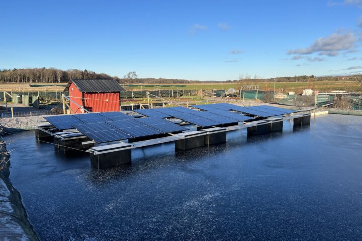 Solar panels on water